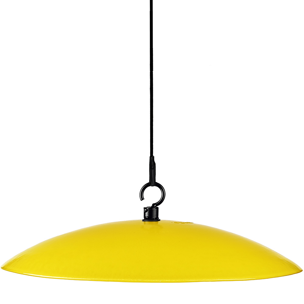 Petite Glass Baffle Dome Solid Yellow