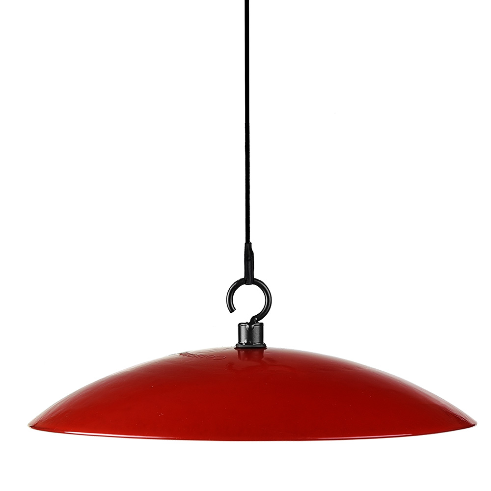 Petite Glass Baffle Dome Solid Ruby Red