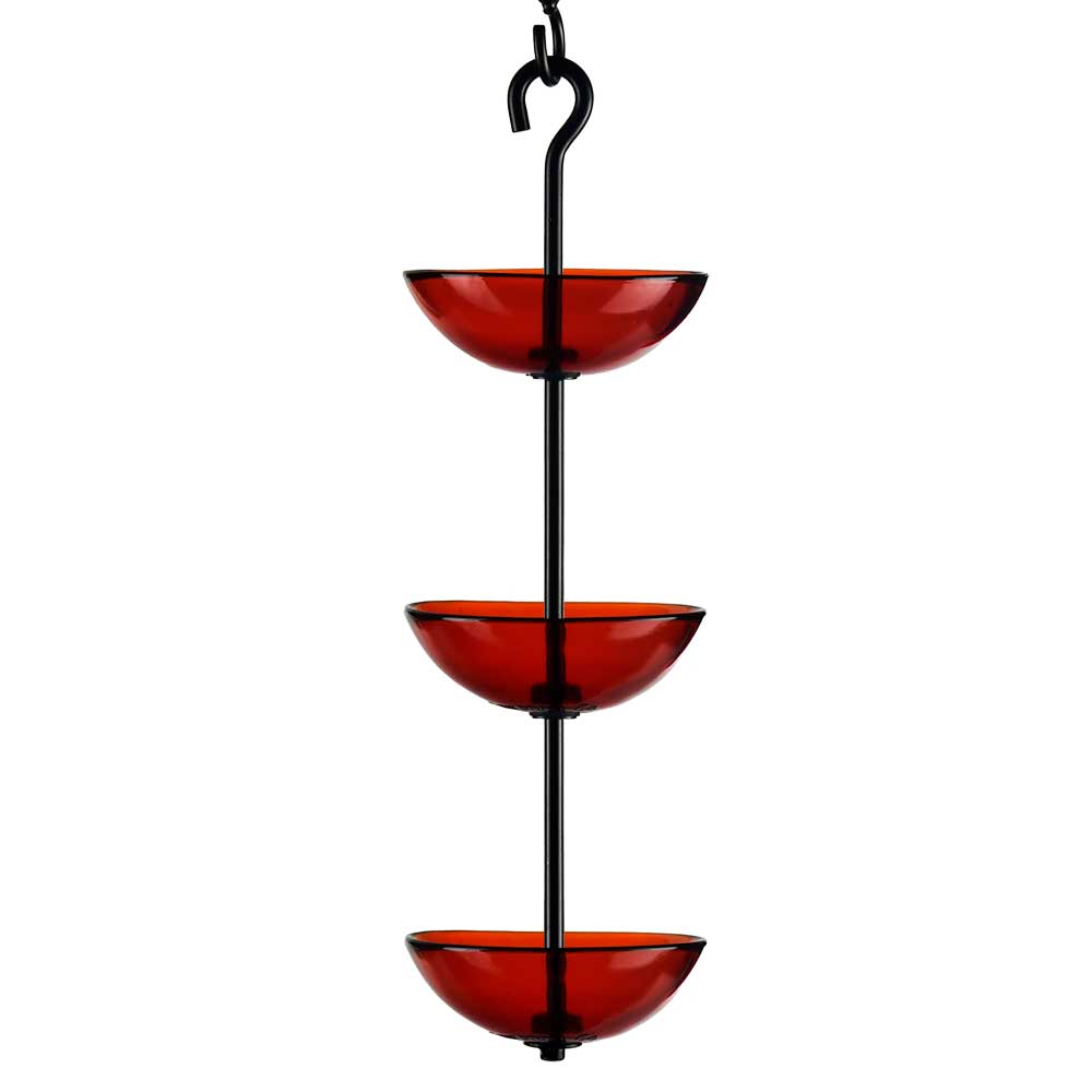 Triple Hanging Poppy Feeder Red