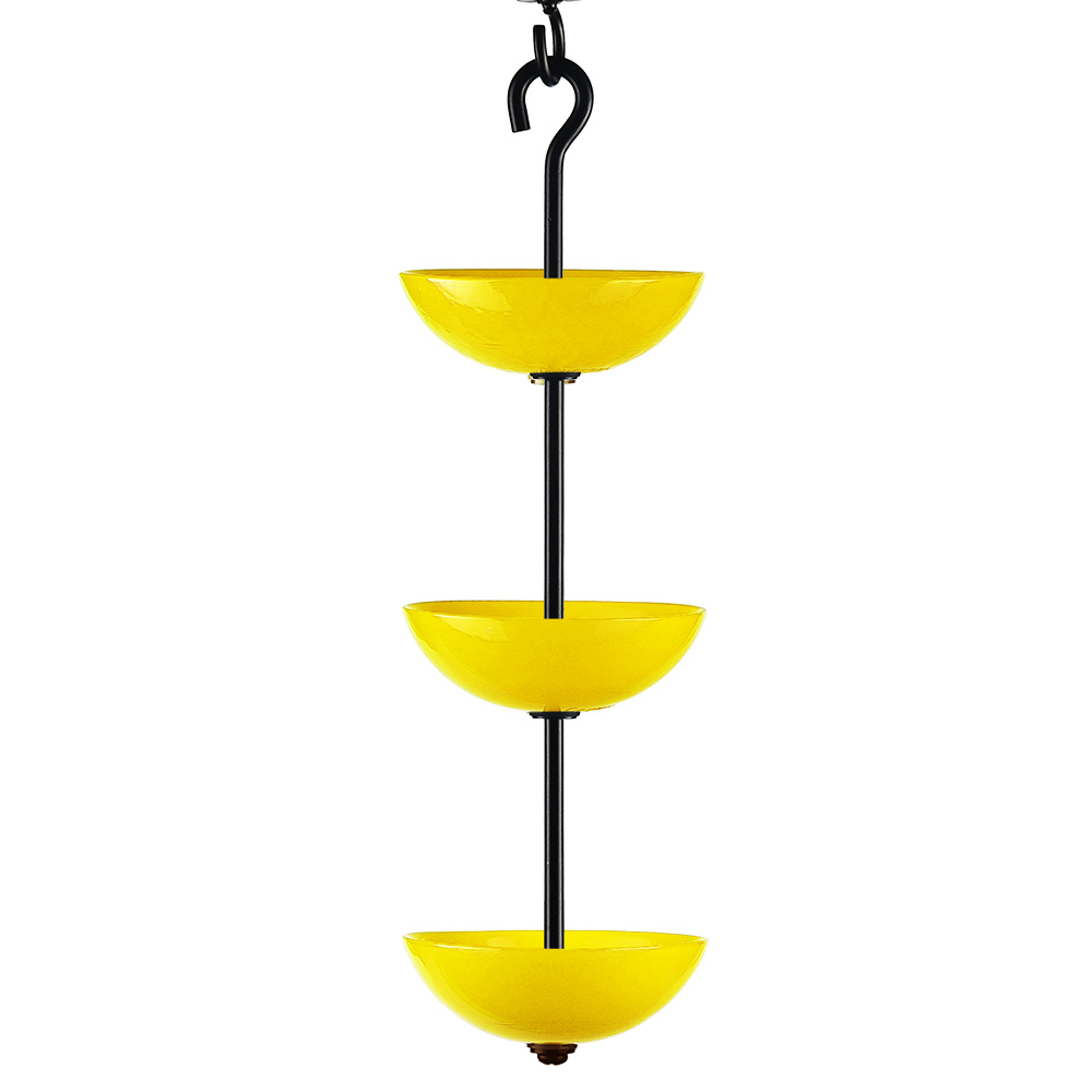 Triple Hanging Poppy Feeder Solid Yellow