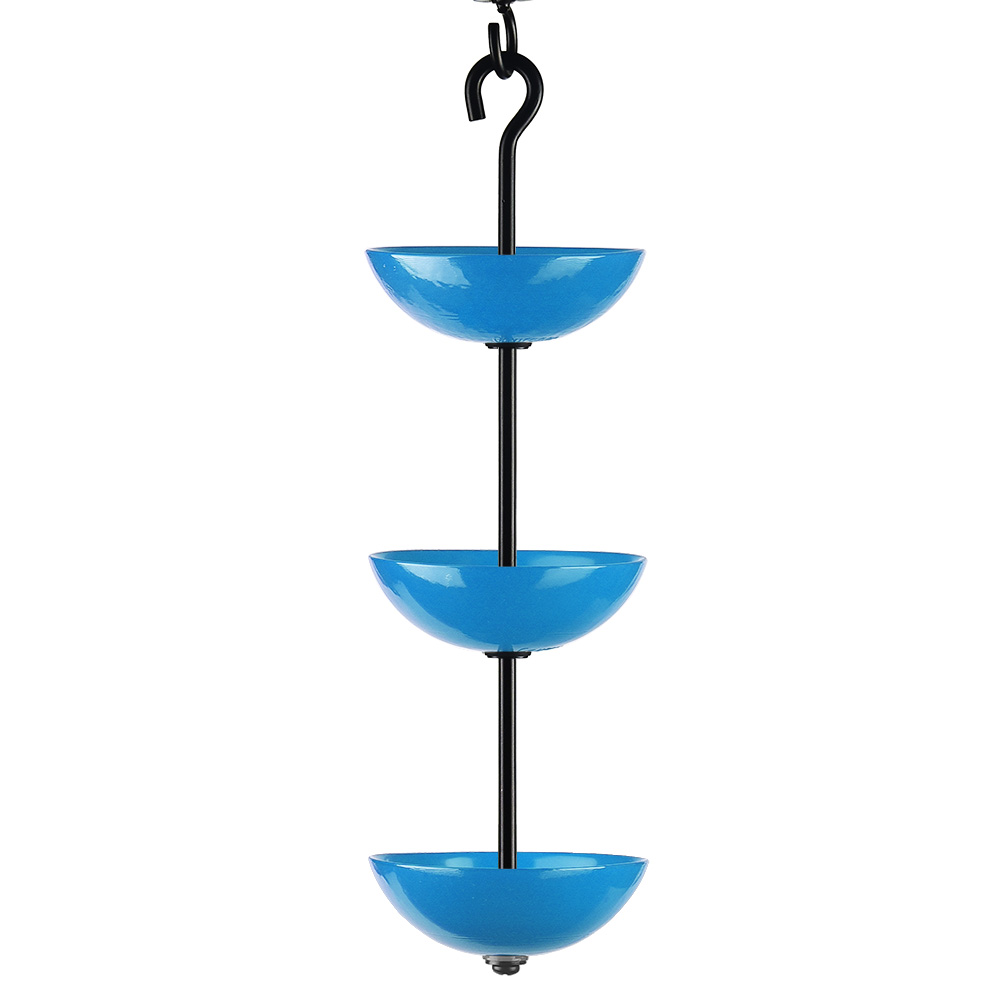 Triple Hanging Poppy Feeder Solid Bluebird Blue