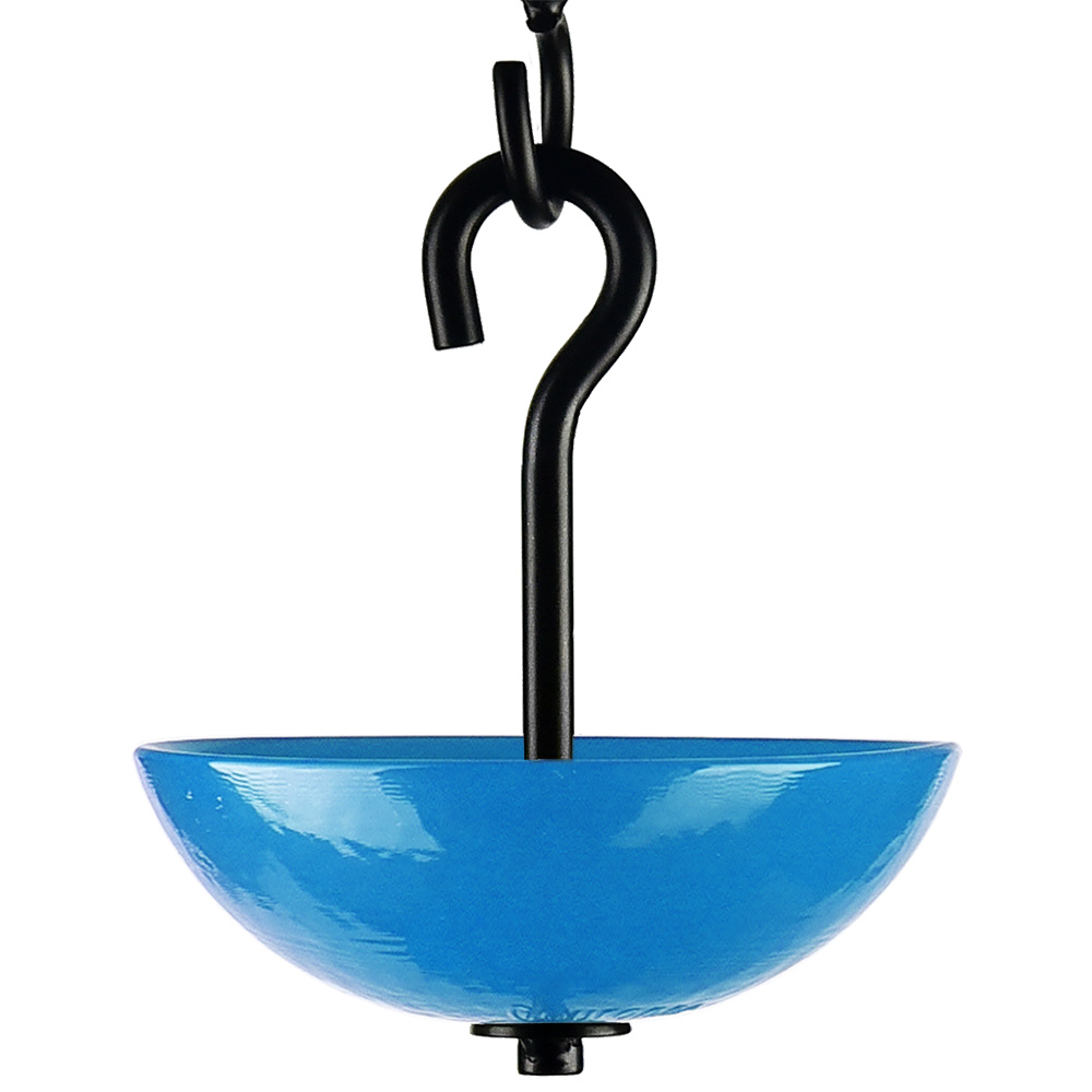 Single Hanging Poppy Feeder Bluebird Blue
