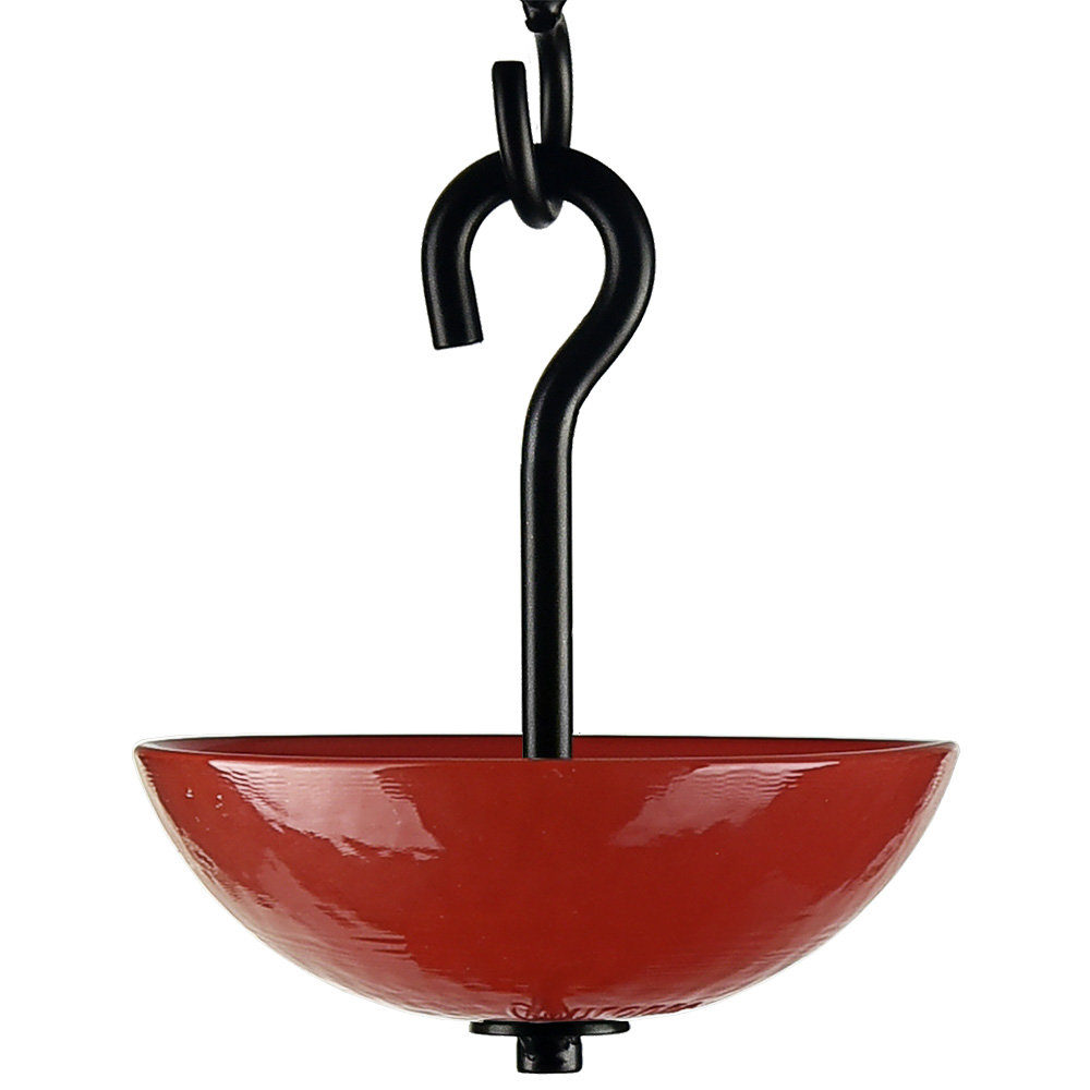 Single Hanging Poppy Feeder Solid Ruby Red
